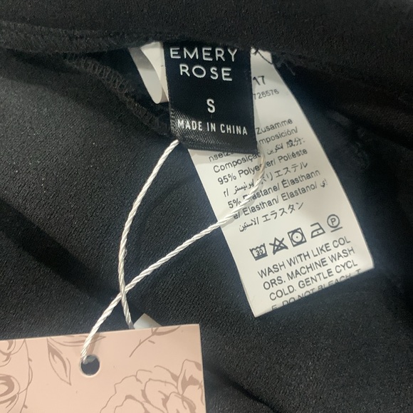 Emery Rose Black Elastic Waist Die Cut Ankle Leggings Women's Size Small - Picture 6 of 8